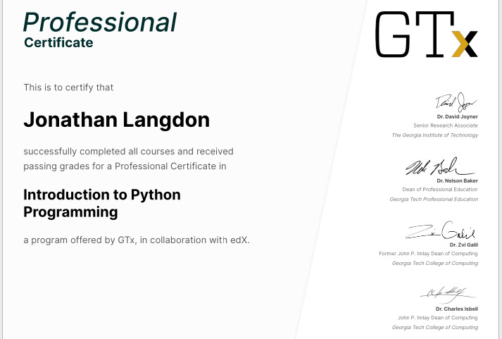 python program certificate